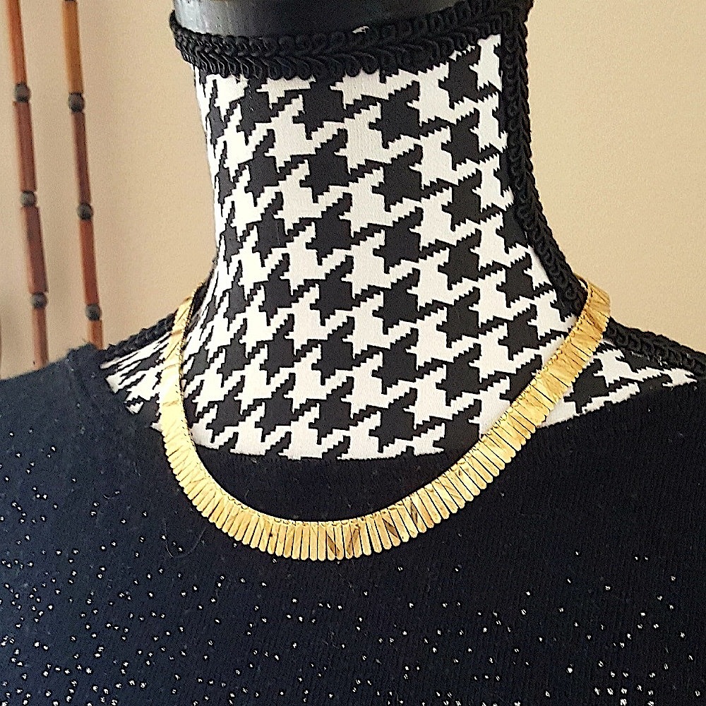 GIFTED 🔥14KYG "CLEOPATRA STYLE”, Chased Design, NECKLACE - Picture 6 of 11